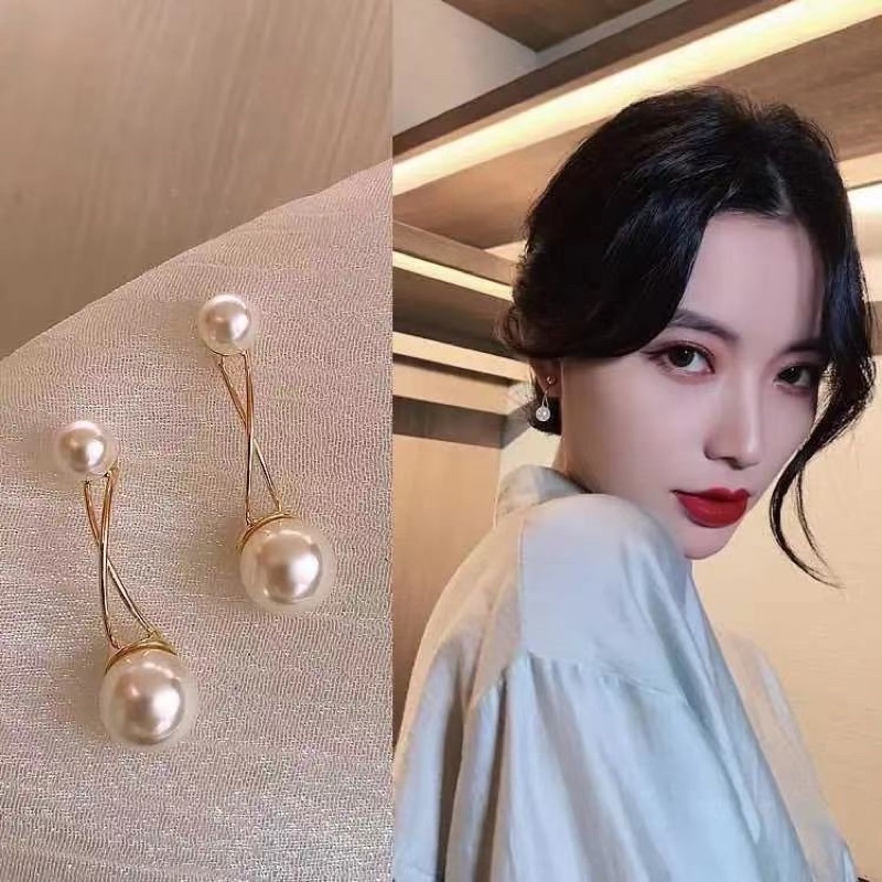 Anting E289 perak sterling anting perak Temperamen korea anting naik panjang