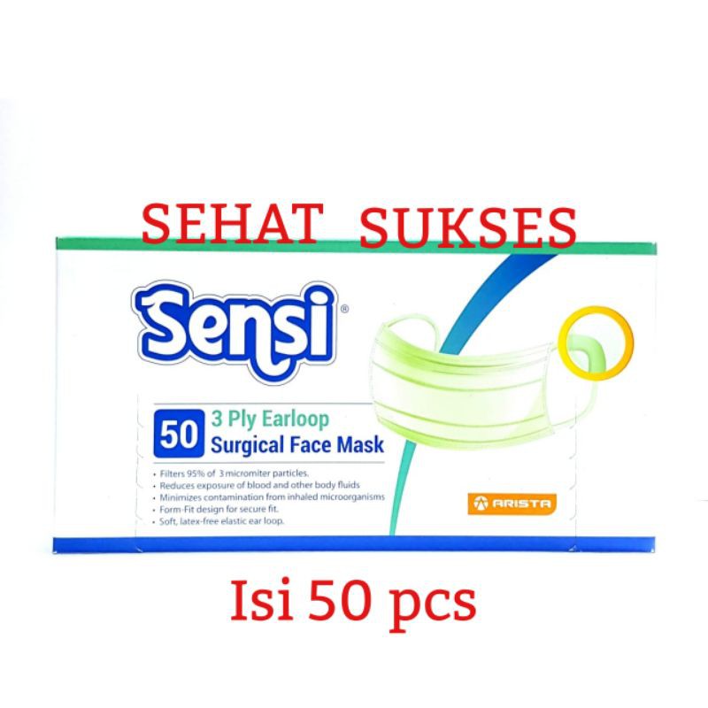 SENSI MASKER EARLOOP 3 PLY ISI 50 PCS