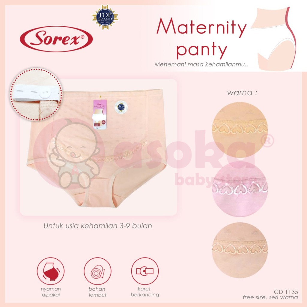 Sorex Cd Wanita Hamil Maxi Katun Maternity Panty CD 1135 Freesize Karet Kancing ASOKA