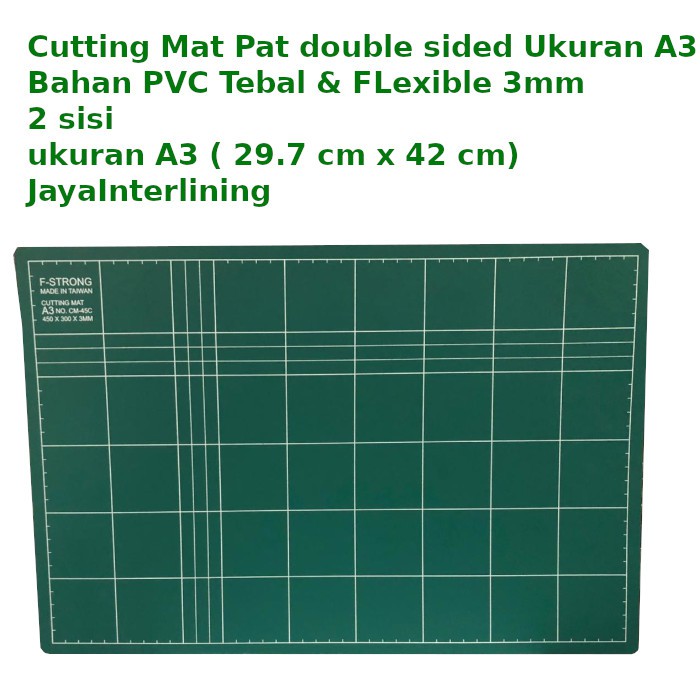 Cutting Mat Pat double sided Ukuran A3 Bahan PVc Tebal Dan Flexibel