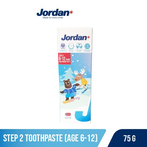 JORDAN ORAL GEL KIDS TOOTHPASTE 75GR [ STEP 2 / 6-12 YEARS ]