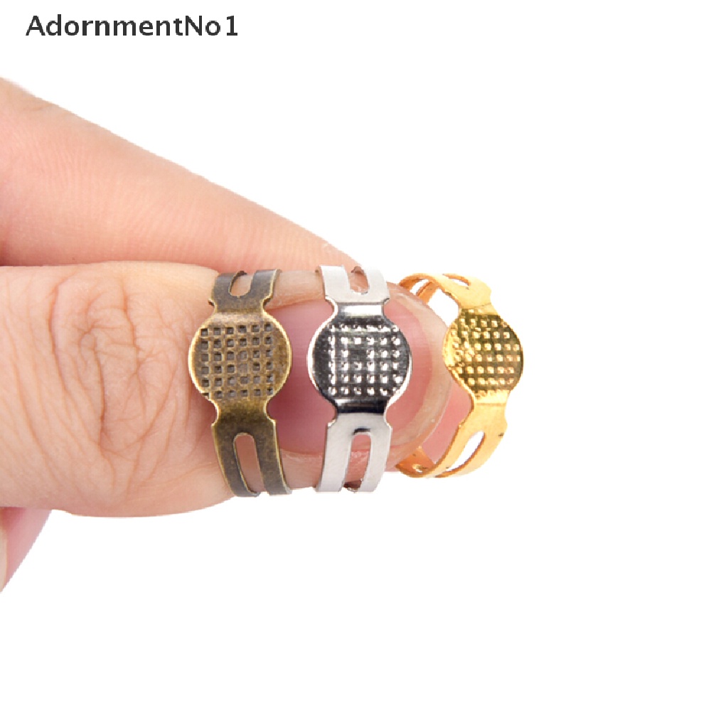 (AdornmentNo1) 50pcs / Set Cincin Kosong 8mm Adjustable Untuk Membuat Perhiasan DIY