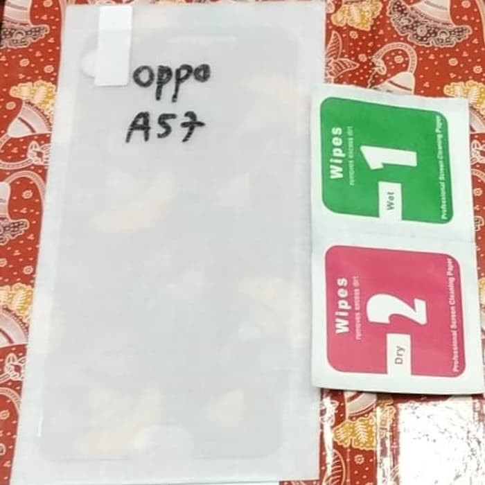Tempered Gorilla Glass kaca Oppo a57 a 57 model bening dan full pinggiran warna murah meriah mantap kualitas