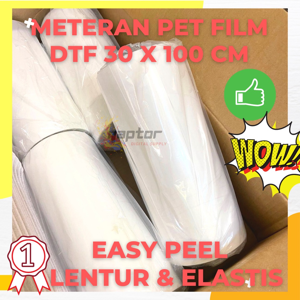 

PET FILM DTF METERAN FILM DTF 30 CM - SABLON DTF EKONOMIS MURAH BERKUALITAS