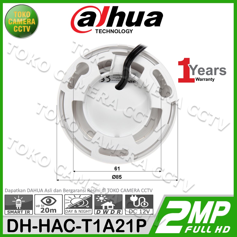 CAMERA CCTV DAHUA 2MP FULL HD 1080P KAMERA CCTV INDOOR DAHUA 2MP