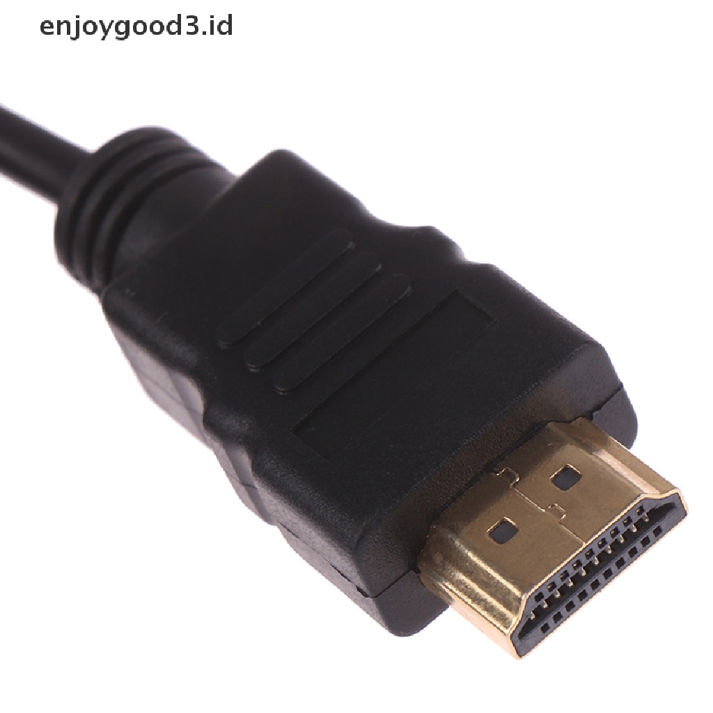 Kabel Adapter Hdmi Gold Male To Vga Hd-15 Male 15pin 1080p Panjang 6ft 1.8m