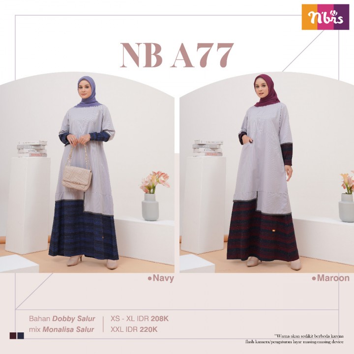 Baju Gamis Dewasa Nibras Terbaru NB A77