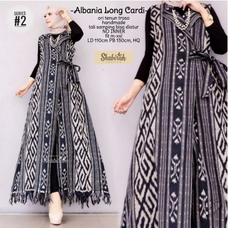 GARANSI TERMURAH | ALBANIA LONG OUTER BY ORI SHABIRAH TENUN HITZ TROSO OVERSIZE SIZE BIG