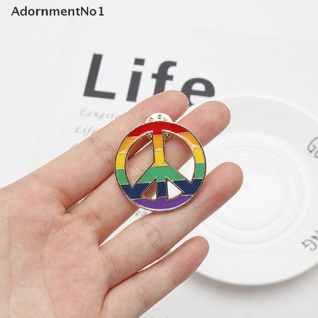 (AdornmentNo1) 1pc Bros / Pin Desain Simbol Peace Gaya Hippie Untuk Aksesoris Kerah Pakaian