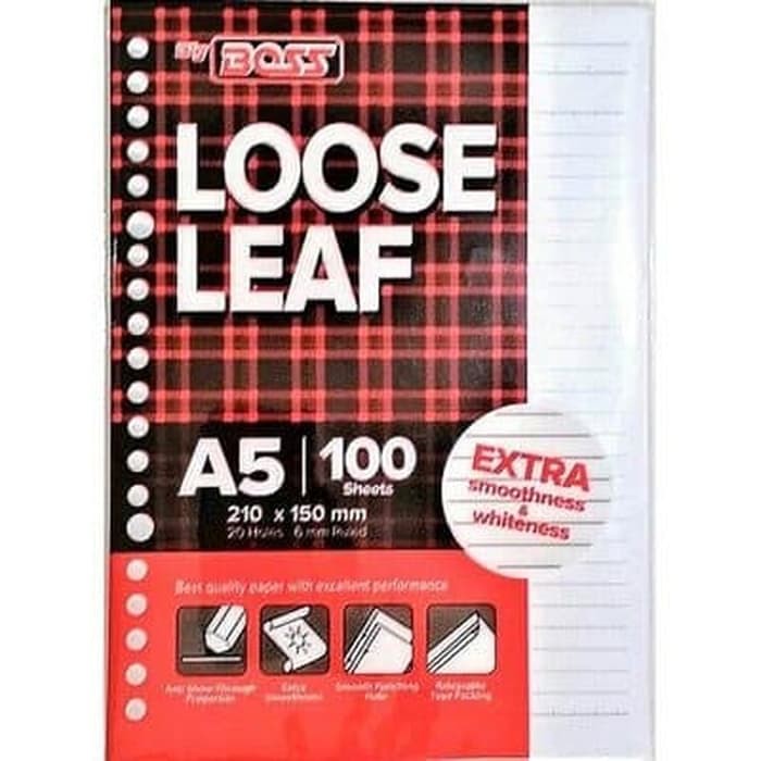 

POPPURI SHOP - Loose Leaf A5 Bergaris Isi Binder 50 / 100 LBR