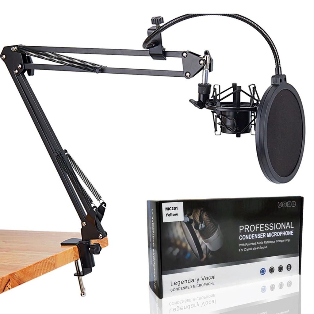 PAKET LENGKAP CONDENSER MICROPHONE + SOUNDCARD V8, REKAMAN / LIVE STREAMING