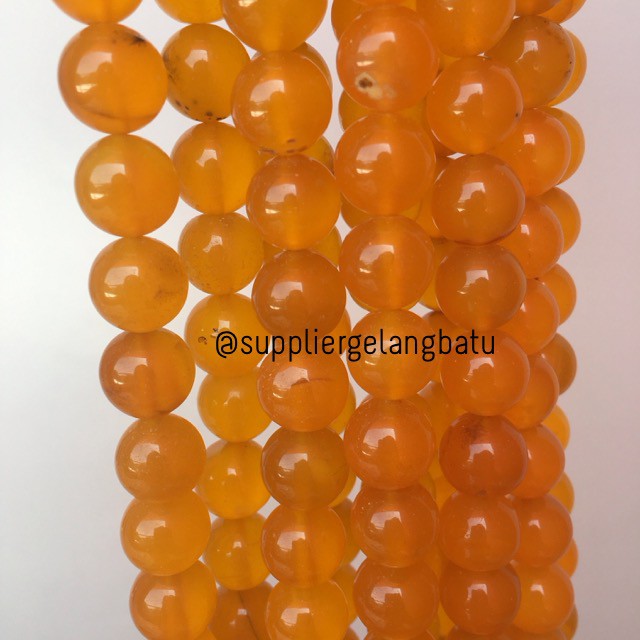 batu yellow agate sunkist sunstone 12mm aksesoris craft gelang kalung fashion cewek cowok alam asli