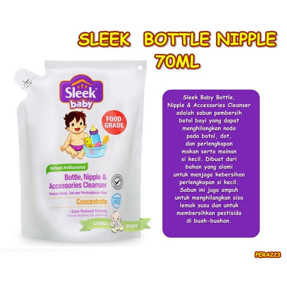 PERA223 SLEEK BABY BOTTLE NIPPLE POUCH SABUN CUCI BOTOL BAYI 70ML