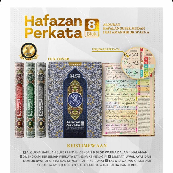 Al Quran Hafazan 8 Blok Perkata A4 - Al Qosbah