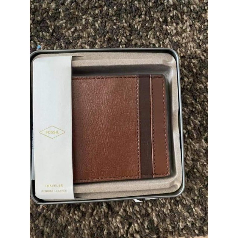 Ennis traveler brown dompet cowok fossil