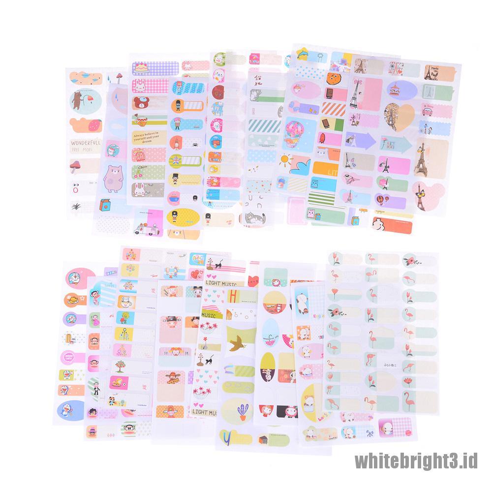 (white3) Stiker Label Nama Removable Untuk Buku Catatan Sekolah