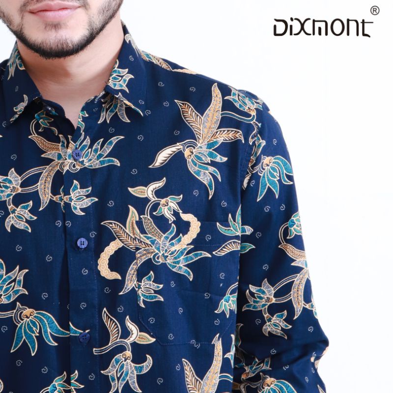 Dixmont Kemeja Pria Batik Panjang Hem BL04321