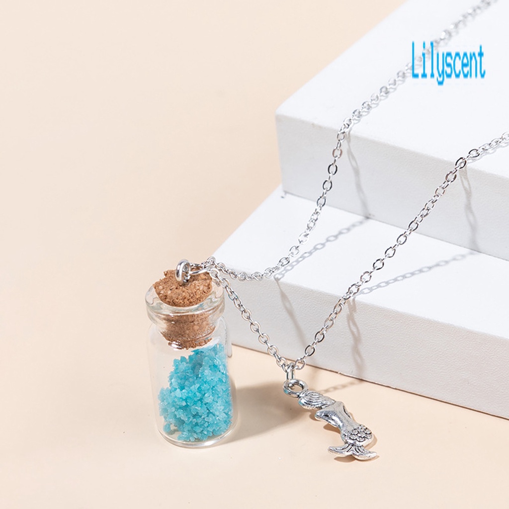 Perhiasan Kalung Liontin Botol Glitter Sequin Shiny Warna-Warni Untuk Pria Dan Wanita