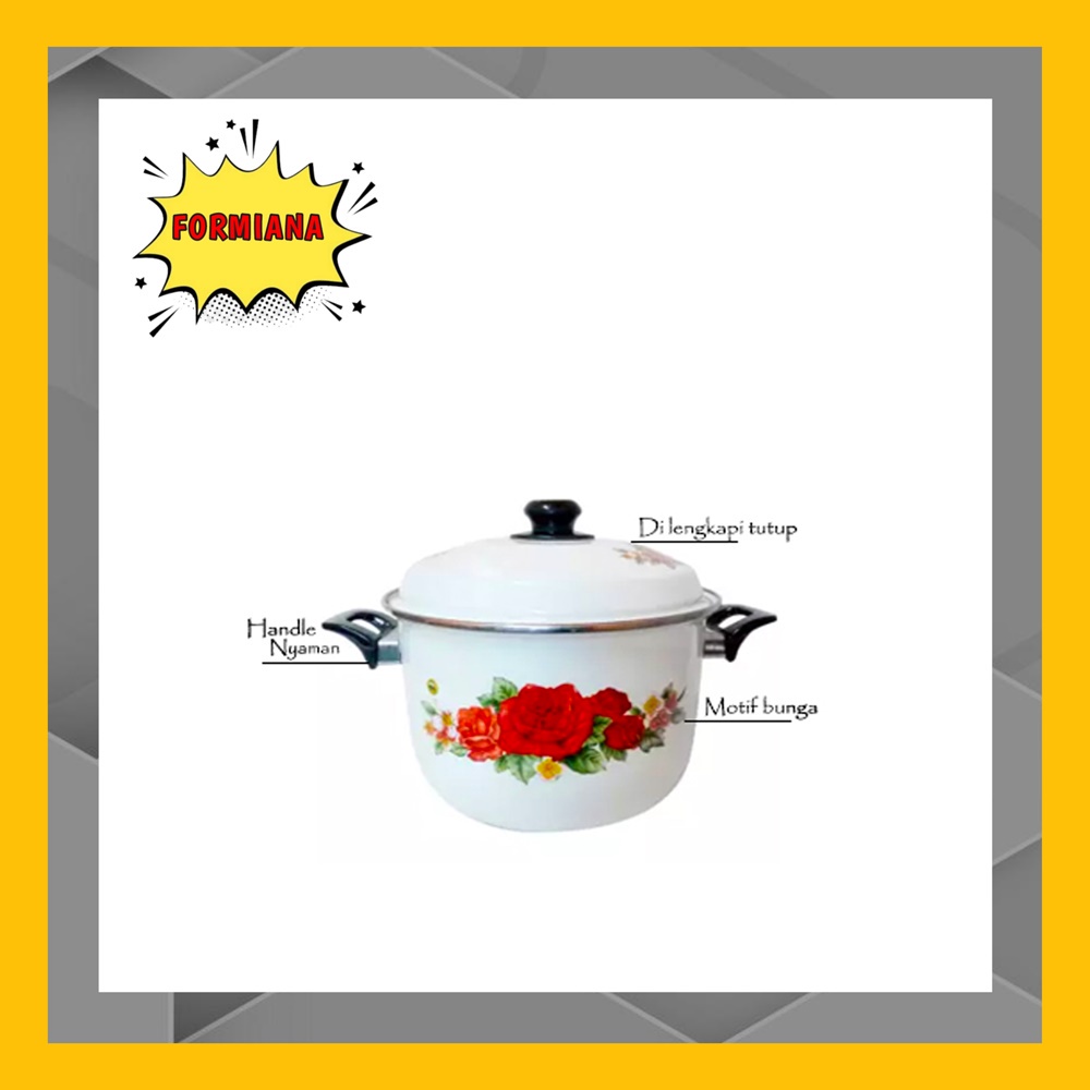 FM - Maspion Panci Stock Pot Enamel 34 cm Motif Bunga ST 112 134 serbaguna