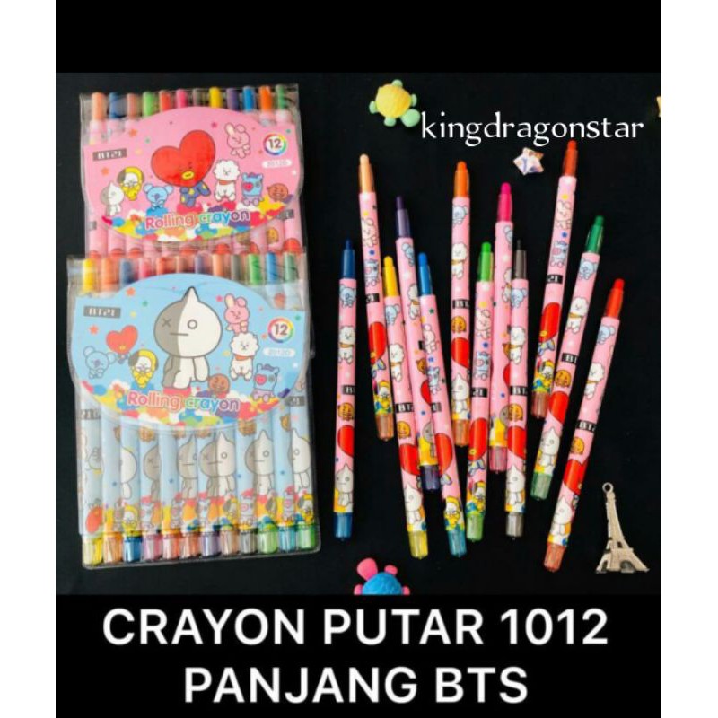 

CRAYON PUTAR KARAKTER BTS 12 WARNA / ALAT TULIS BT21 KPOP KD67