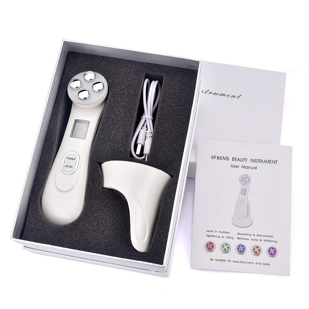 RF EMS 5 in1 Penghilang Kerut Mesin Pengencang Kulit Frekuensi Radio LED Beauty Face Mesotherapy