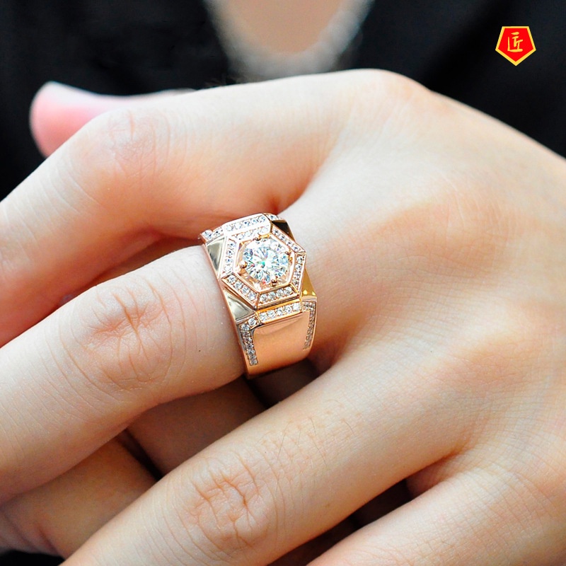 [Ready Stock]S925 Moissanite Platinum Diamond Ring 18K Rose Gold