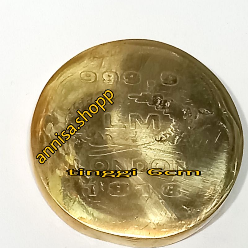 BARANG ANTIK BATANGAN BULAT LM GAMBAR PADI KAPAS BAHAN FULL KUNINGAN KOLEKSI
