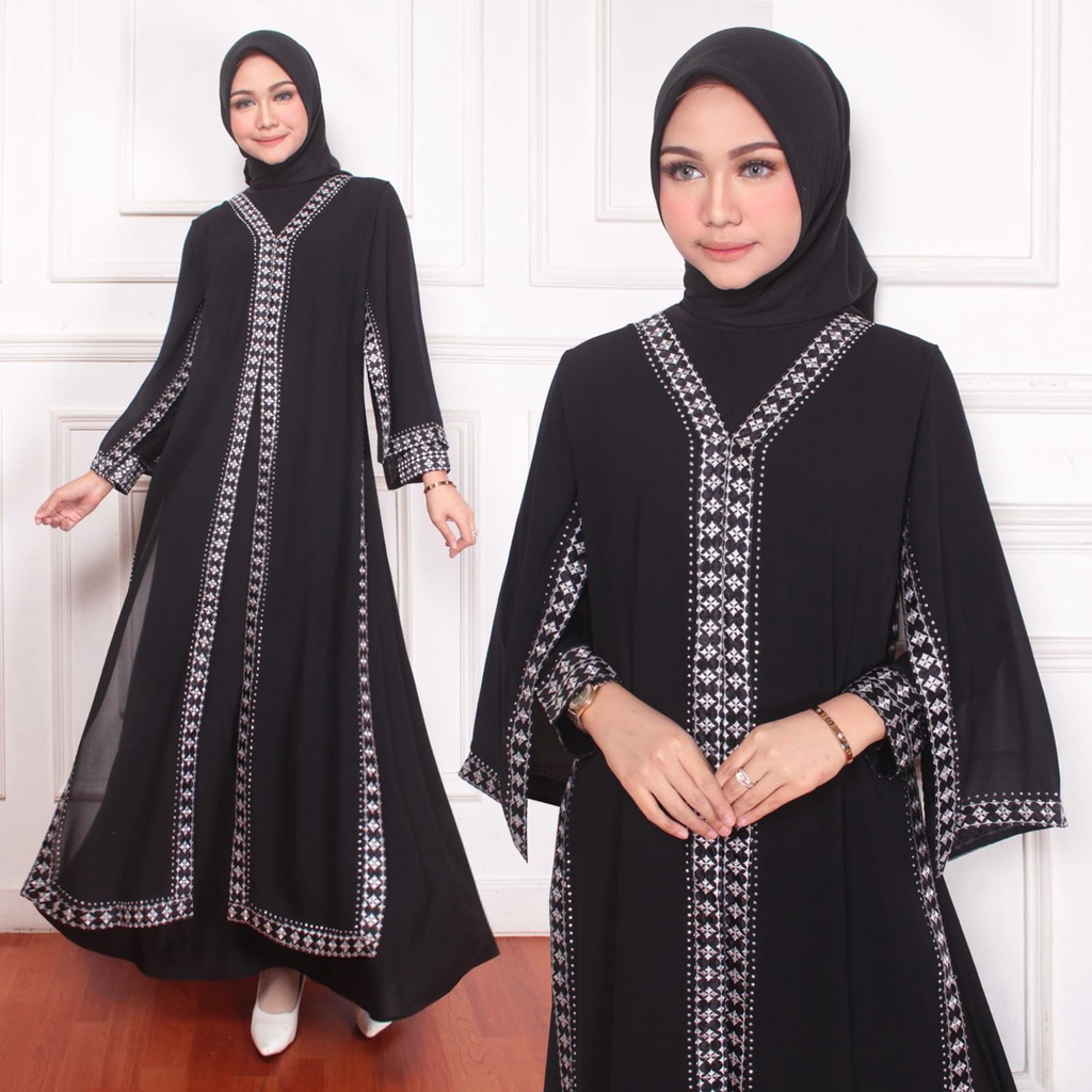 GAMIS ABAYA KAFTAN TURKY   ROMPI DULL BORDIR PREMIUN QUALITY // GAMIS KONDANGAN MEWAH DAN ELEGAN// A