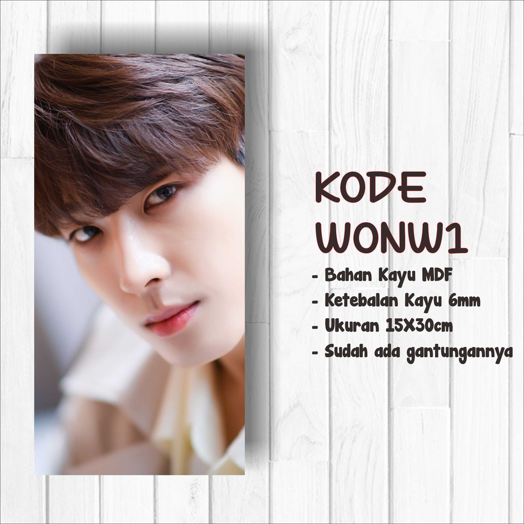 Walldecor Seventeen Wonwoo Ukuran 15x30cm Wall Decor Poster Kayu Hiasan Dinding KPOP Korea