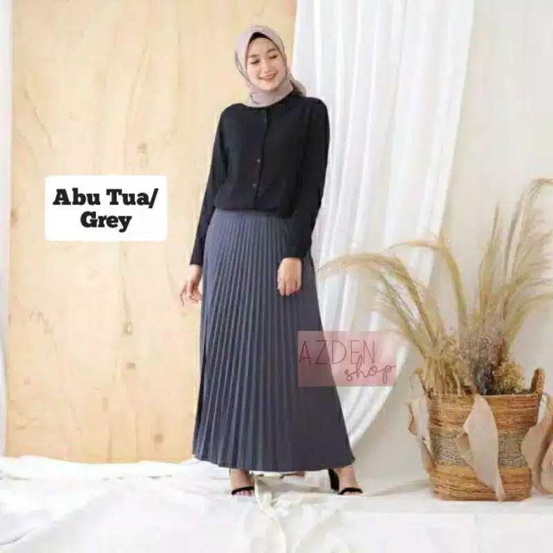 ROK PLISKET DEWASA PREMIUM//BAWAHAN WANITA//ROK PLISKET MAYUNG-abu