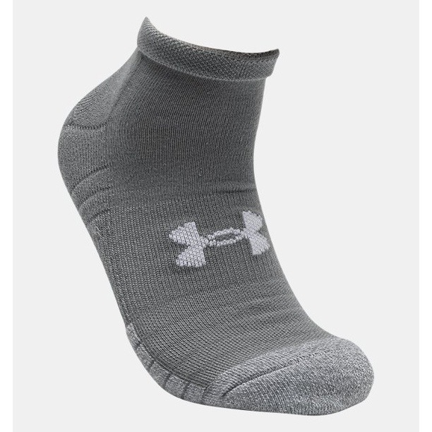 Under Armour Kaos Kaki Unisex HeatGear® Lo Cut Socks 3-Pack -Steel/White