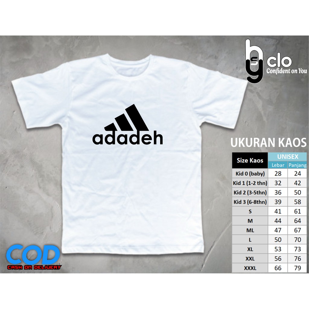 KAOS / BAJU PARODI LOGO ADIDAS, T-SHIRT  PLESETAN ADADEH