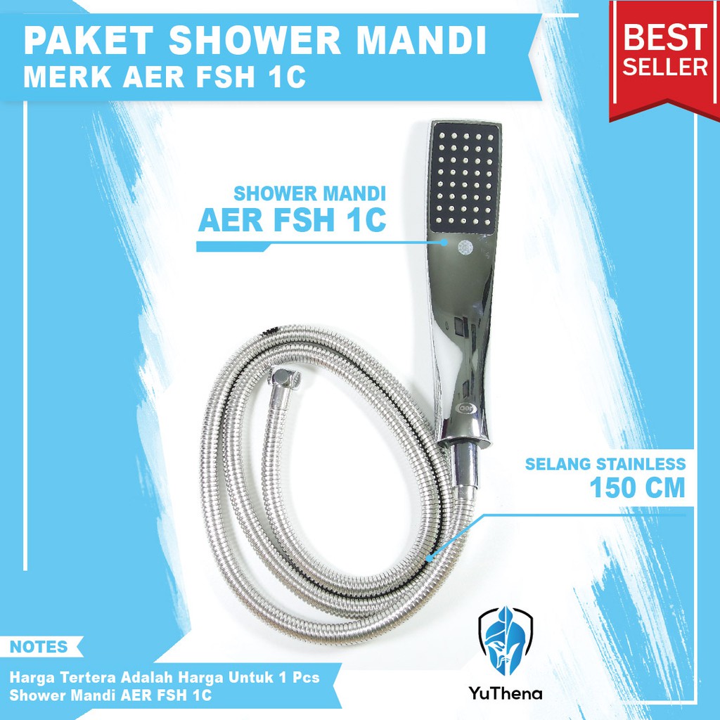 Jual AER Shower Mandi / Hand Shower Chrome Minimalis Kotak Indonesia