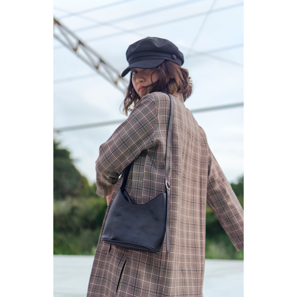 Berlin Long Blazer - Blazer Jas Wanita Motif Kotak Plaid Tartan