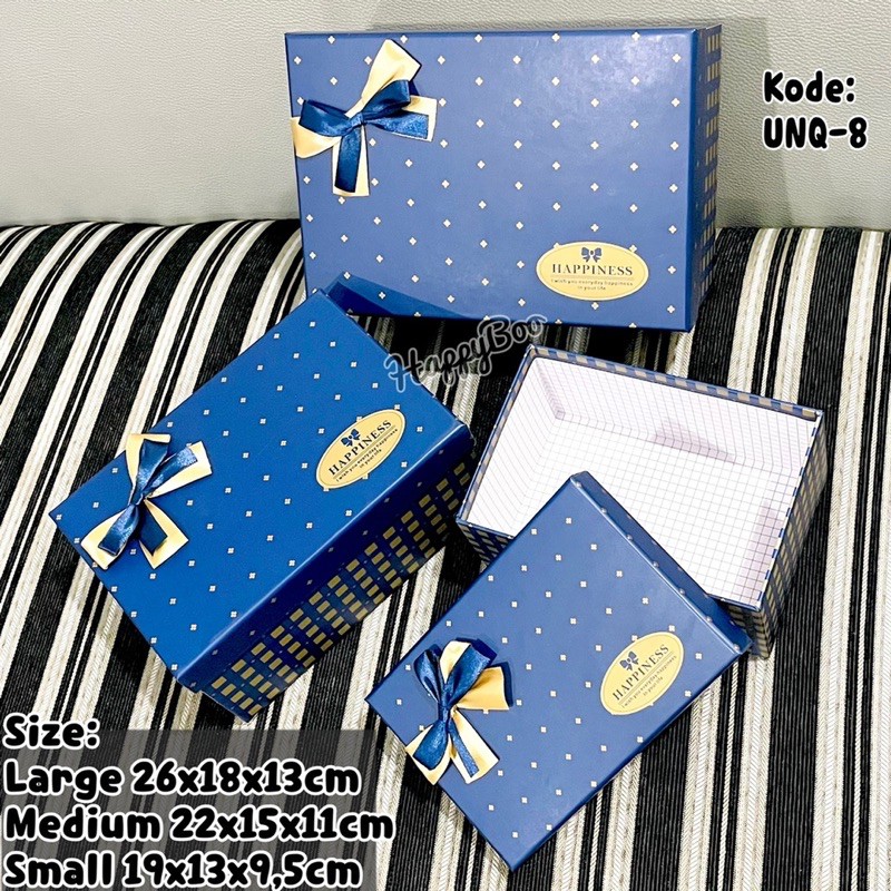 gift box kado kotak kado hampers set 3 susun / satuan large small medium besar sedang kecil unq8 box