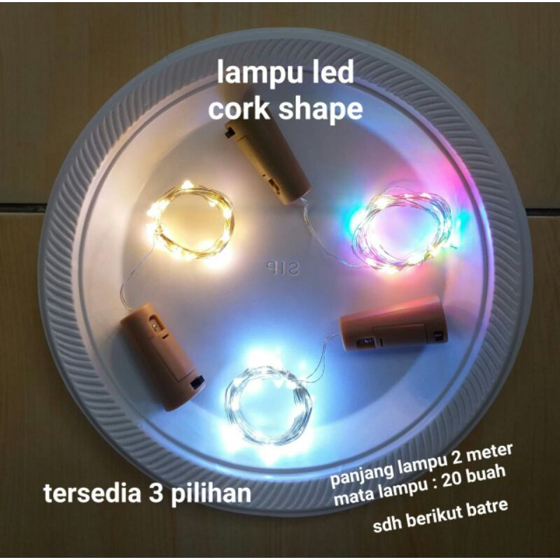 lampu led cork shape 2 meter 20 led lampu hiasan