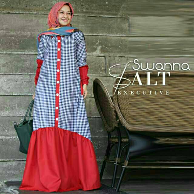 Swanna Dress Merah Ori by Salt Executive / Gamis
