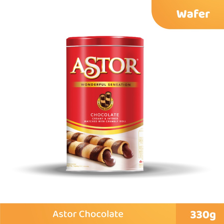 WAFER ROLL ASTOR DOUBLE COKLAT 330GR KALENG