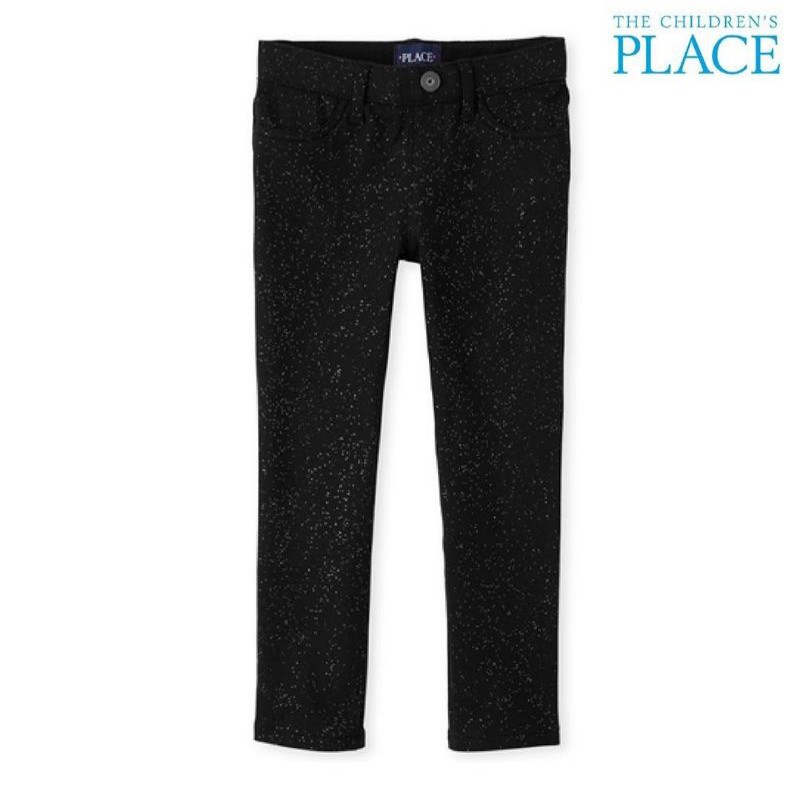 The Children's Place Jegging Celana Panjang Anak Perempuan Warna Hitam Gliter Usia 2 5 8 Tahun