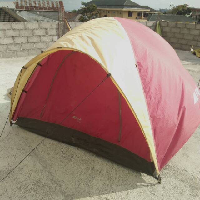 Tenda dome rei eliot kap 4 double layer alas terpal layak pakai