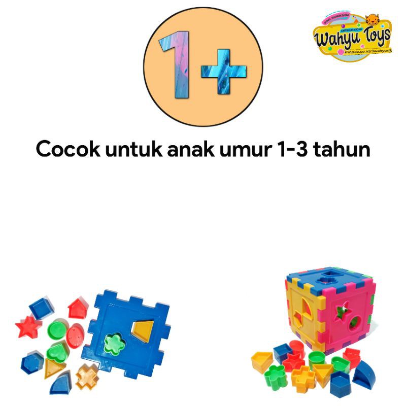 Mainan Edukasi Belajar Menggenal Bentuk Puzzle Ball / Kubus / Bebek Shape