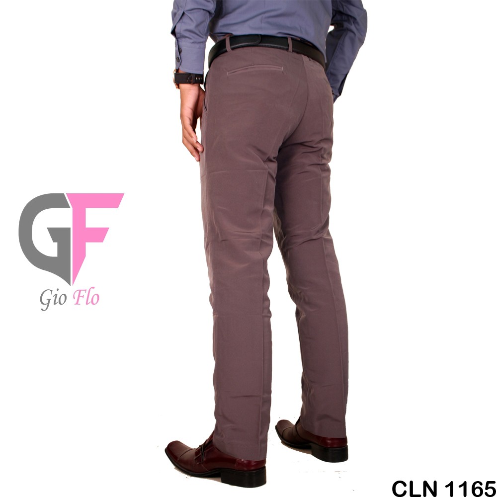 GIOFLO Celana Formal Kerja Pria Slim Fit Kekinian Creme / CLN 1165