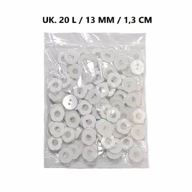 Kancing Sakura Putih Bening 13mm-Kancing Baju Sakura