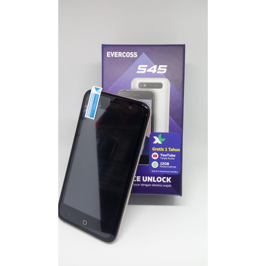 HANDPHONE 4G LTE FACE UNLOCK EVERCOSS TYPE S45 FACE UNLOCK 4G 1GB RAM
