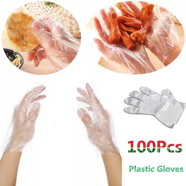 Sarung Tangan Plastik Berkualitas Isi 100 Pcs - Sarung Plastik Hand Glove Pelindung Tangan Isi 100 Pcs - Sarung Tangan Plastik Sekali Pakai Higienis Praktis Isi 100 Pcs