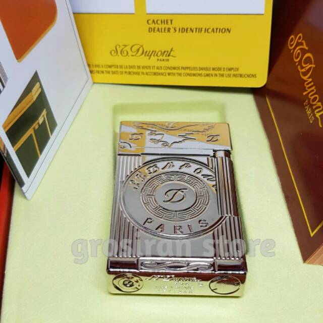 St. Dupont paris silver OriginaL limited korek sertifikat box kartu keren kado