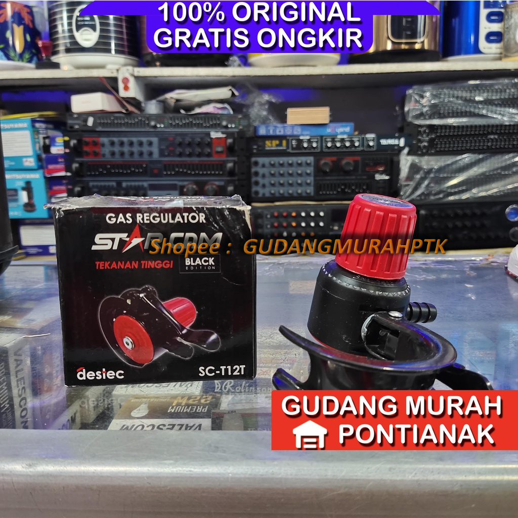 Regulator TEKANAN TINGGI Starcam Tanpa Meter SC-T12T Model Cekak Jepit Anti Bocor kompor mawar semawar