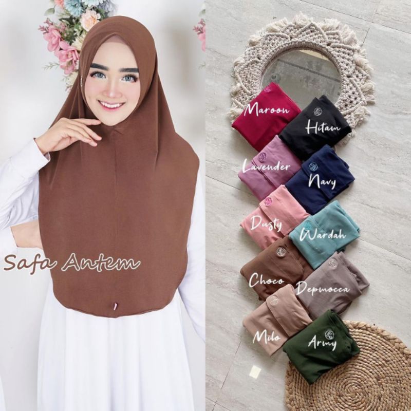 (sadean) Bergo safa soft PED bahan jersey hijab Instant bahan jersey