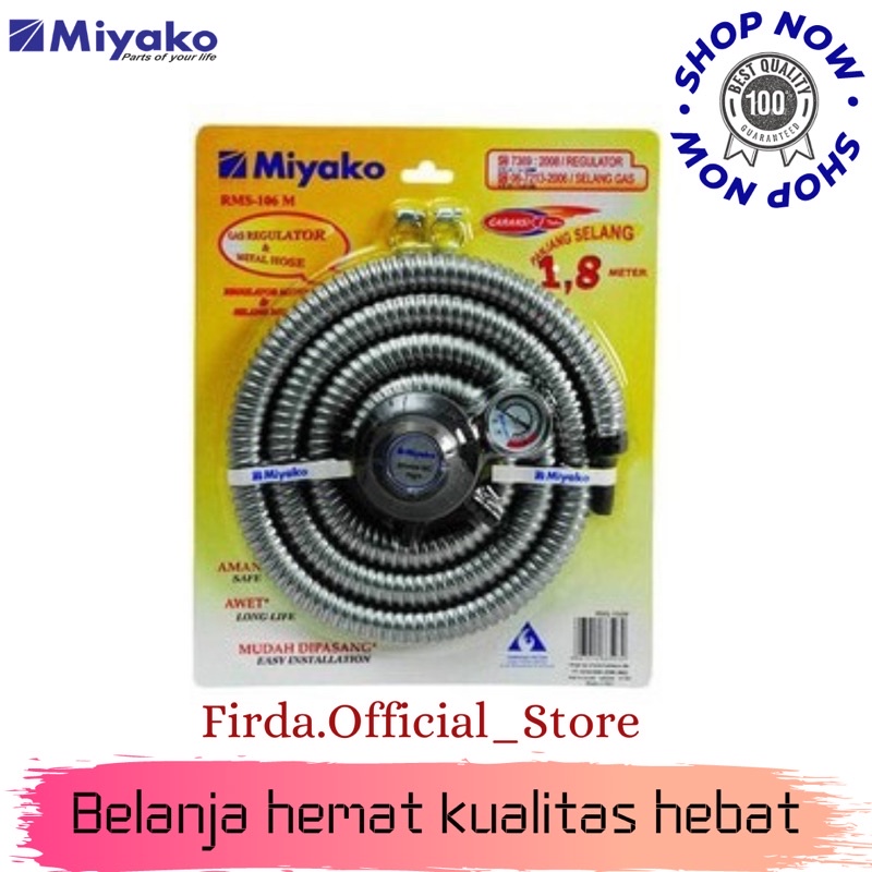 Miyako RMS-106M / RMS106 Paket Selang Regulator Gas (DIJAMIN 100% ORI)