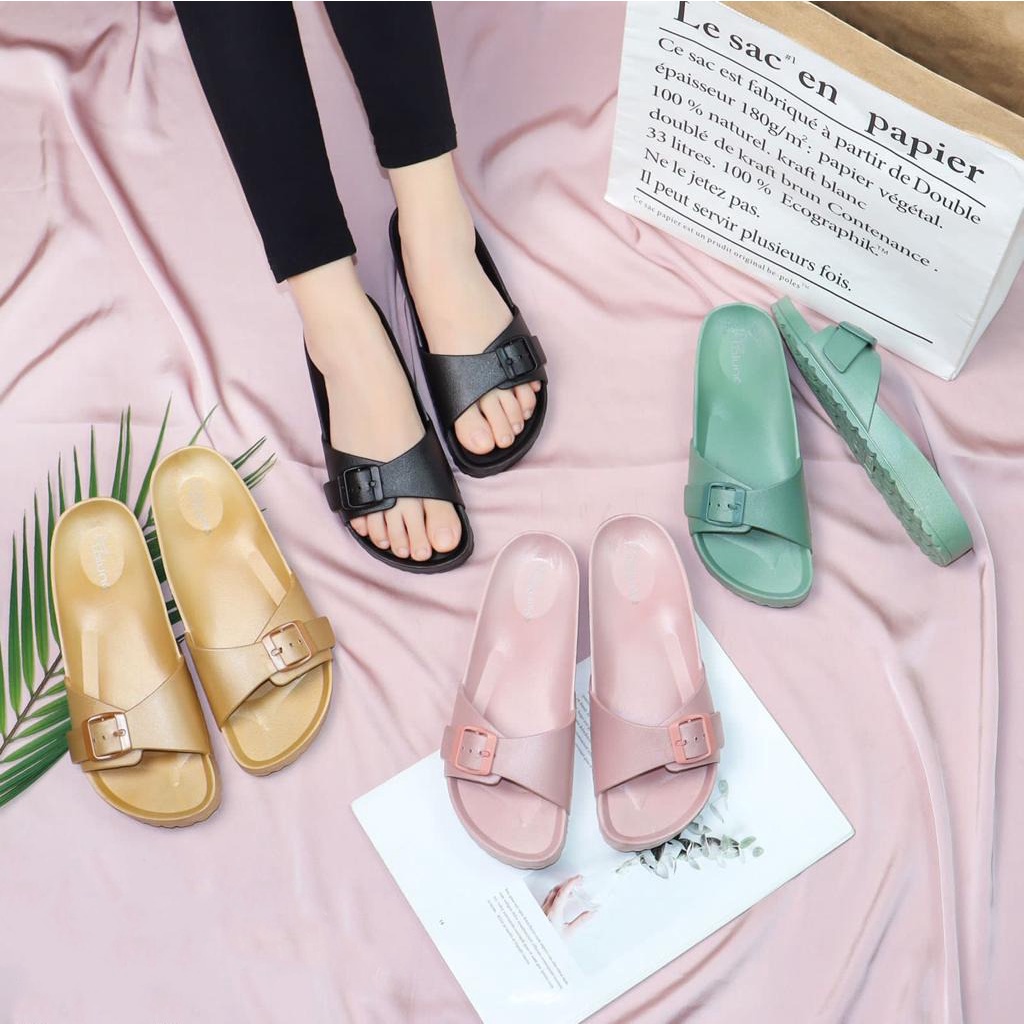 Sandal slop wanita gesper impor model terbaru - Balance B 2171 (37-40) / sandal slop gesper